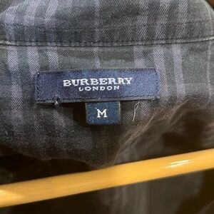 Vintage Boys Burberry London Dark Plaid Button-up